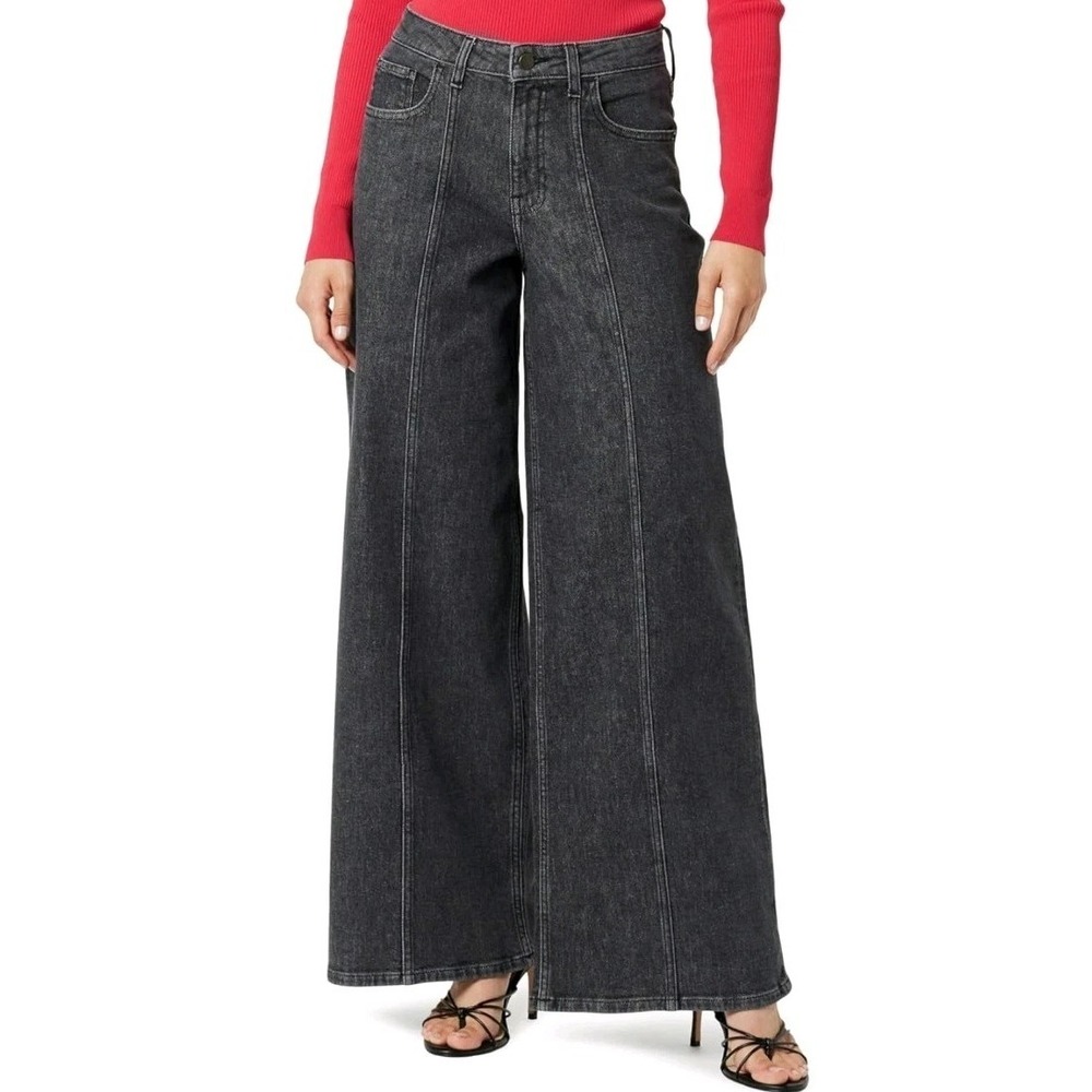 NWT Women's The Drop Frida Relaxed Fit Jeans Wide Leg Stretch Raded Carbon Sz 27